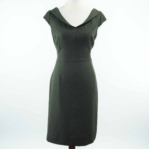 Antonio Melani Cap Sleeve Sheath Green Tweed Dress